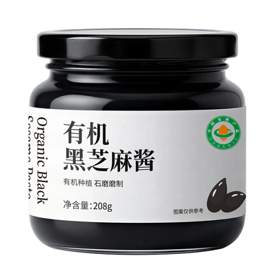 正宗有机黑芝麻酱208g玻璃包装