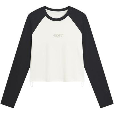 特步圆领卫衣女2025年秋季新款运动上衣修身长袖T恤975328030606