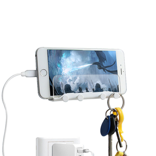 放手机充电置物架贴墙壁粘贴式床头固定壁挂支架厨房浴室卫生间墙上墙面的ipad平板电脑厕所懒人pad吸附架子