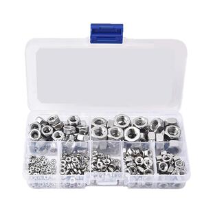 315个 304不锈钢六角螺母螺帽螺丝帽M2M2.5M3M4M5M6M8mm组合套装