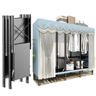 免安装衣柜家用卧室折叠简易布衣柜结实耐用经济型钢架收纳柜衣橱
