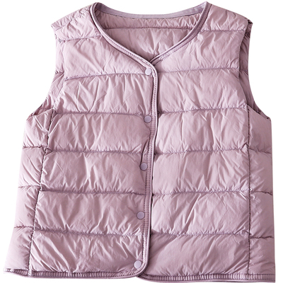 蔚未来儿童羽绒马甲秋冬2025新款内搭校服神器女童白鸭绒保暖背心