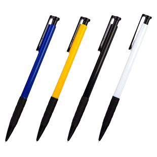 得力6546圆珠笔黑色原子中油笔油性蓝色黑色圆珠笔按压式笔芯红色老师批作业0.7mm办公可爱创意学生按动式