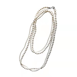 珍珠项链多层毛衣链 双层时尚天然珍珠长款毛衣链 淡水珍珠毛衣链