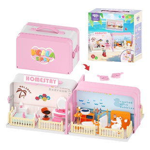 儿童女孩玩具手提别墅女童生日礼物娃娃屋家具厨房房车过家家宝宝