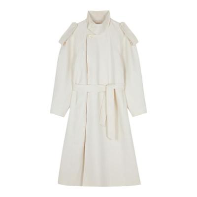 JNBY/江南布衣冬新品含羊绒羊毛呢子大衣宽松立领H型风衣式外套女