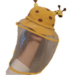 婴儿防护帽子新生儿夏季面罩儿童防护罩宝宝太阳帽防晒外出遮阳帽