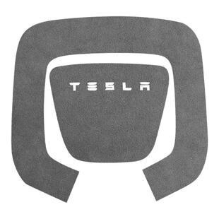 适用特斯拉焕新版Model Y方向盘喇叭贴超薄Alcantara翻毛皮改装饰