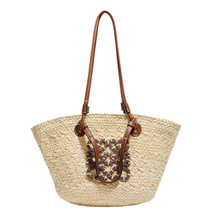 海边沙滩度假大容量编织包2025新款时尚休闲草编包简约百搭单肩包