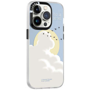 【2件5折】LANWK适用苹果14手机壳新款磁吸防摔苹果14promax保护套超薄硅胶高级感小众创意13pro潮流岁月如歌