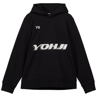 [季末折扣]Y3山本耀司情侣款秋季运动印花抽绳连帽重磅卫衣HT4732