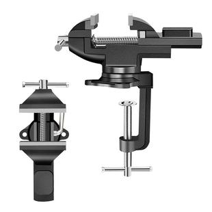 保联台钳小型多功能家用万向工作台虎钳迷你桌台两用台钳木工夹具