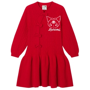 【erdosKIDS×Kuromi】鄂尔多斯童装酷洛米联名中式领女童连衣裙