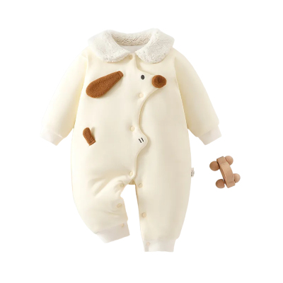 婴儿冬季外出服200克加棉宝宝连体衣夹棉加厚秋冬装连身哈衣爬服