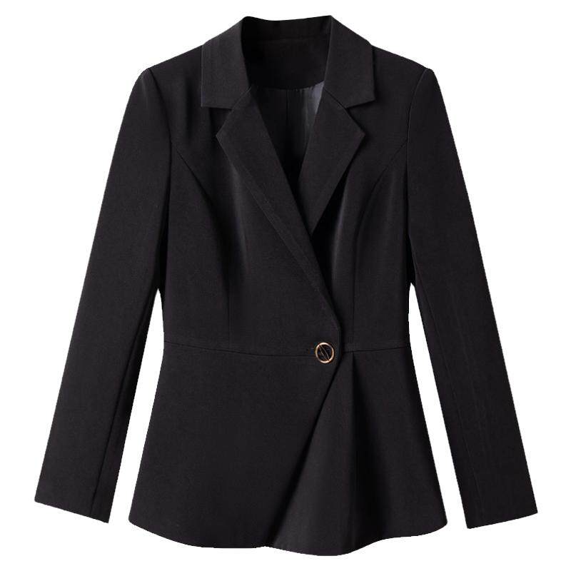 黑色职业设计感女西装工装外套大码胖mm修身工作装正装西服套装