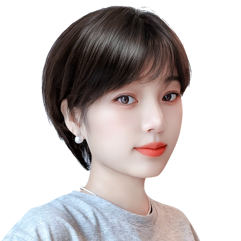 假发真发全真人发全头头套女短发波波自然发型2024新款整顶假发套