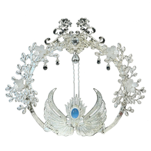 大无汉风【银莲小妖】原创古风头饰银色异域仙气圣母光环头冠发饰