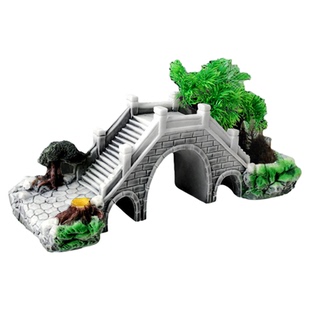 鱼缸水族箱造景装饰品摆件拱形桥工艺品鱼缸假山亭子石桥造景小桥