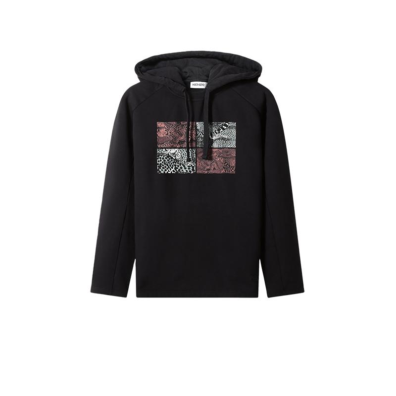 【自营】Kenzo 男士加绒连帽长袖卫衣运动衫5SW542 4MF正品套头