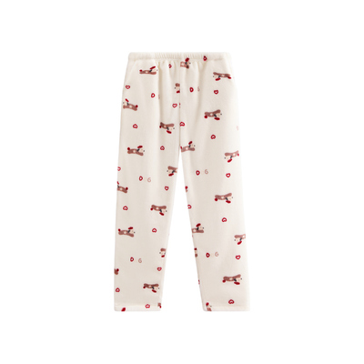 芬腾睡裤女秋冬季珊瑚绒卡通长裤