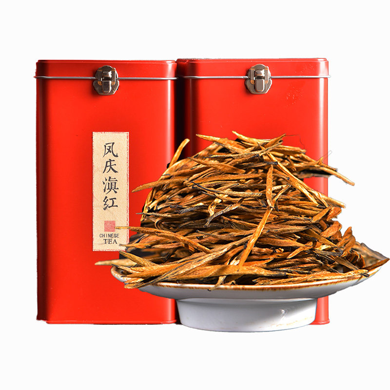 滇红茶大金针200g礼盒装  直条蜜香金芽云南红茶凤庆滇红特产茶叶