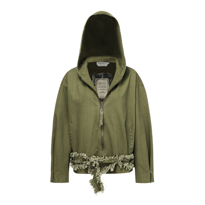 APRIORITY先验毛边流苏拉链夹克