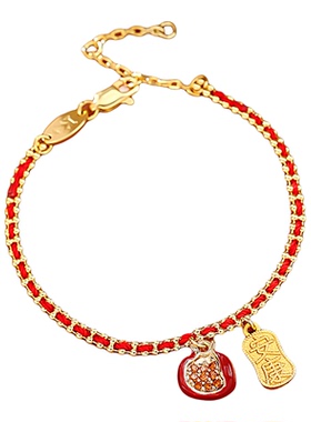 爆款红色石榴锆石项链感时尚甜酷气质锁骨链清新甜美闪亮耳环