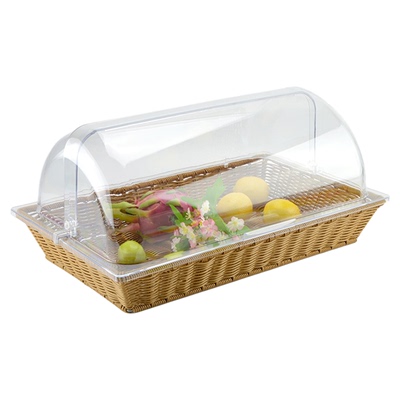 面包篮手工藤编蛋糕托盘带盖防尘