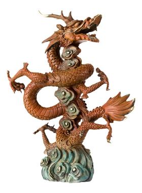 生肖龙五爪金龙青龙铜摆件