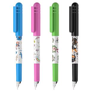 新品 施耐德钢笔萌趣小学生三年级专用儿童练字EF细尖0.35mm卡通可爱蓝色墨囊可擦生日礼物
