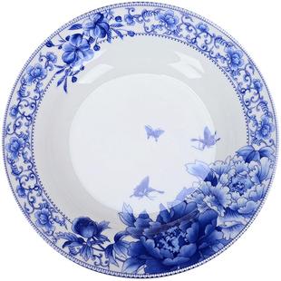 盘子家用菜盘2025新款景德镇陶瓷餐盘碟子汤盘深盘青花瓷骨瓷平盘