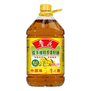 鲁花低芥酸特香菜籽油5L非转基因物理压榨桶装纯正菜油食用油