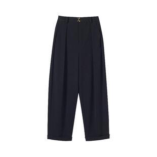 三所vintage 进口纱线自发热面料不起球可机洗naples对称褶长裤