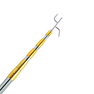 多功能伸缩挑线杆不锈钢取物钩子货车封蓬布杆户外高空架线挂笼杆