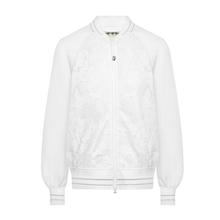 GEGINA吉吉娜女装蕾丝贴花白色短外套简洁百搭气质外套女商场同款