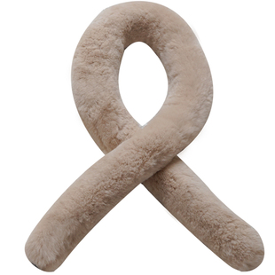 [精灵尾巴]御皮坊皮草小交叉真獭兔毛绒细条围巾百搭围脖套韩版女