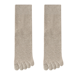 防裂五指袜子女春秋季纯棉中筒袜抗菌干裂保湿女士松口分趾无缝袜