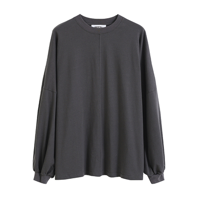 不羁混沌双纱紧密纺慵懒长袖T恤