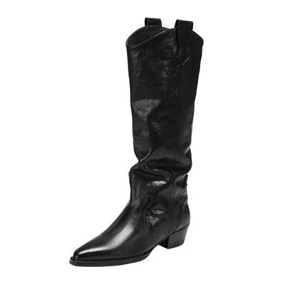 思加图复古英伦风西部靴牛仔靴女