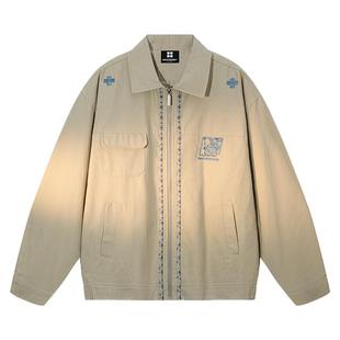 MANYSTON国潮美式休闲夹克男款春秋季新款高级感宽松纯棉上衣外套