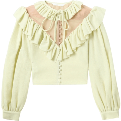 ITpushBUTTON荷叶边上衣