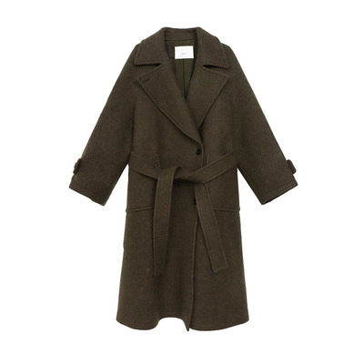 奢级苏力羊驼毛经典极简廓形大衣