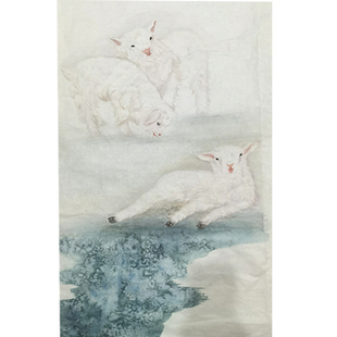 纯手绘国画油画定制工笔山水花鸟写意重彩绘水彩人物创作代画宋庄