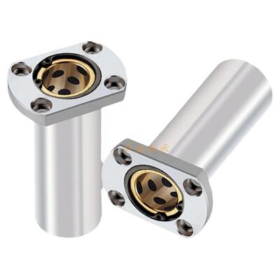 外钢内石墨铜套切边法兰直线轴承