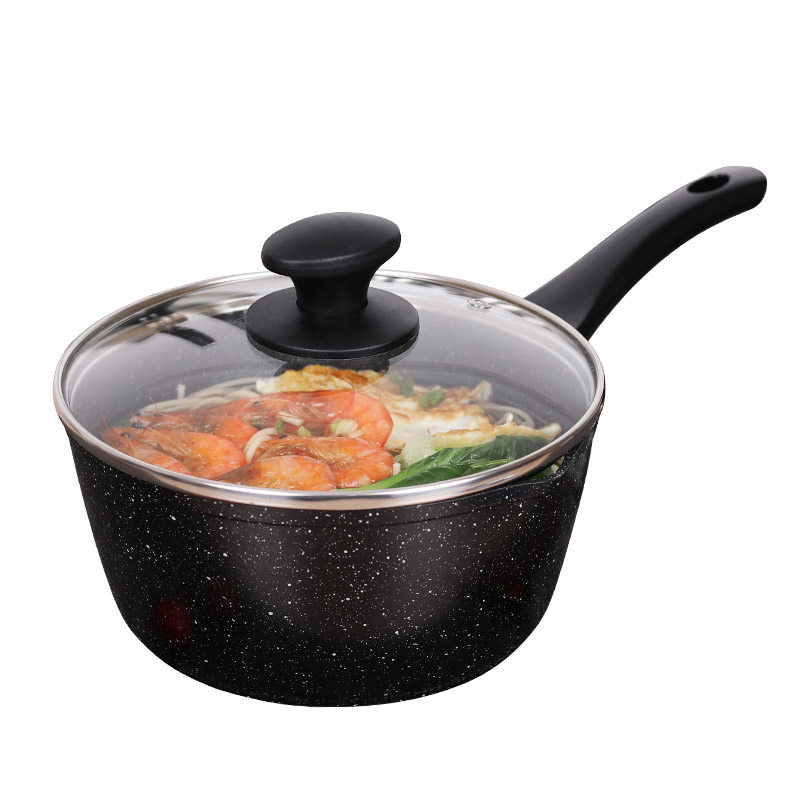 日本大金不粘层  麦饭石奶锅不粘锅家用宝宝辅食锅热迷你小汤锅