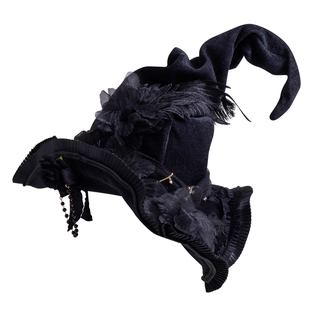 星尘蔷薇原创设计暗黑系lolita宫廷尖顶帽蕾丝洛丽塔哥特风女巫帽