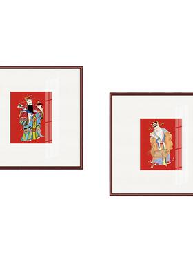 网红财神爷装饰画五路财神画像招财进宝中堂画客厅红色喜庆玄关画