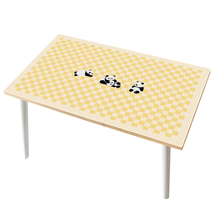 可爱大熊猫皮革桌垫防水防油免洗桌布长方形餐桌垫防烫茶几垫定制