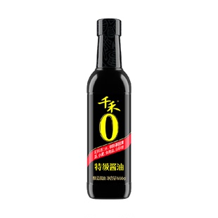 千禾0特级酱油666g家用厨房炒菜凉拌调味料粮食酿造生抽 PET瓶