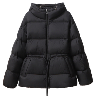 2025冬季新款羽绒服女中款加厚收腰泡芙云朵90白鸭绒面包服中长款